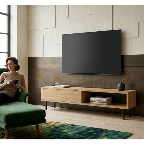 Szafka RTV-82 Drewno Lite Dąb Loft Lakier Rozmiary od 100 cm do 200 cm PREMIUM